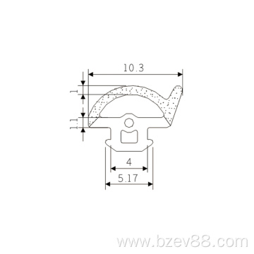 Window weatherproof waterproof rubber sealing strip